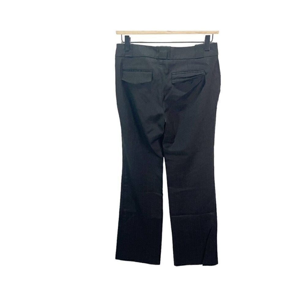Bebe Pants Trousers Womens Sz 2 Straight Leg Black Pinstripe Career Casual - Picture 4 of 5